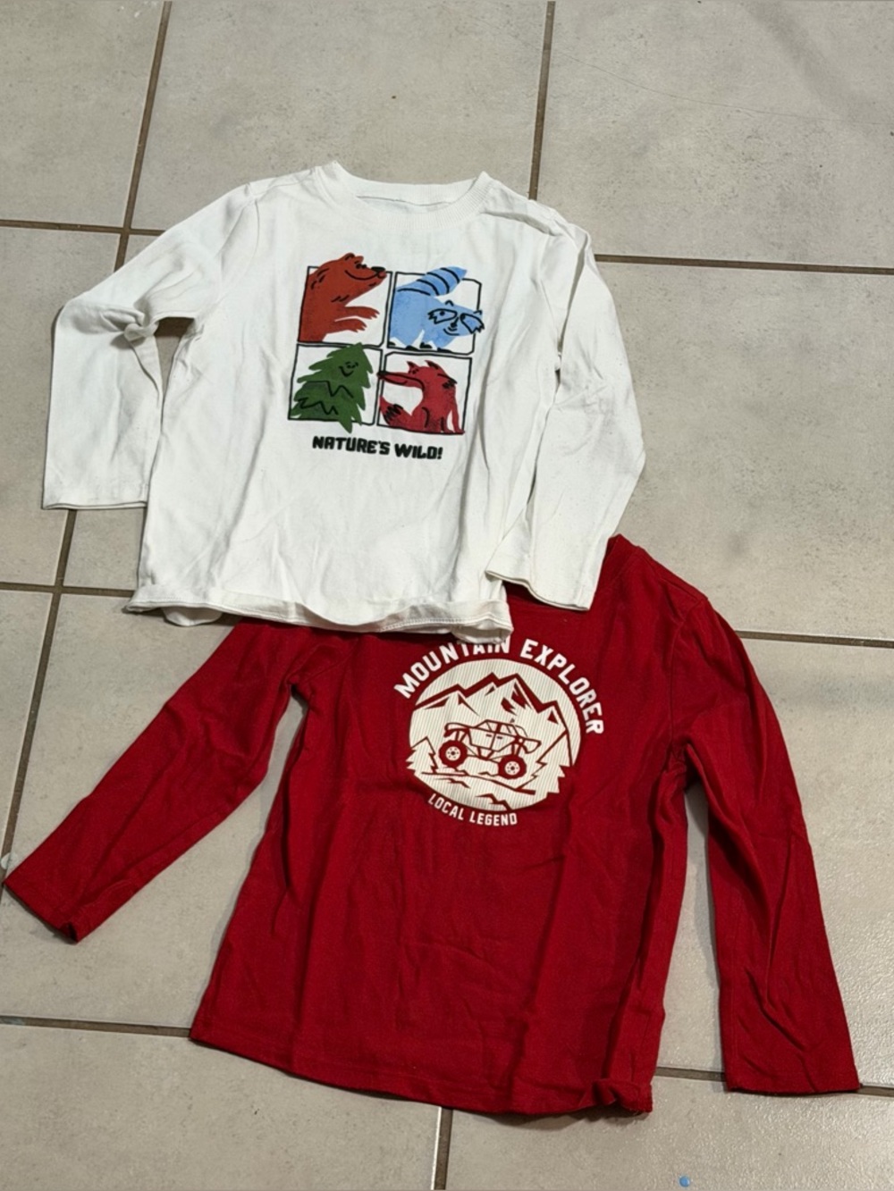 Garanimals Kids Boys White/Red Long-Sleeve Tee Colorful Nature Graphic size 5T